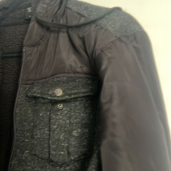 Original Deluxe Hooded Jacket - Fur / Bomber Sleeves - Size Medium Warm Coat - Picture 2 of 5